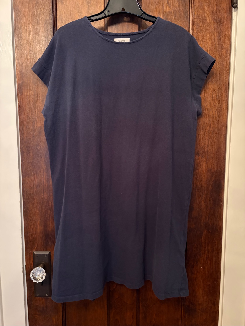 Madewell Cap Sleeve Cotton Tee Dress Size Xl Dark Baltic Blue